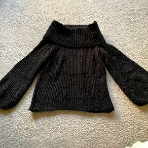 3/$30 Black chenille off the shoulder sweater
